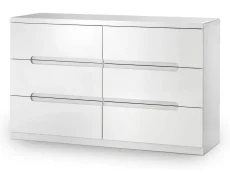 Julian Bowen Julian Bowen Manhattan White High Gloss 3+3 Drawer Chest of Drawers