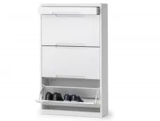 Julian Bowen Julian Bowen Manhattan White High Gloss Shoe Cabinet with Drawer