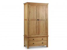 Julian Bowen Marlborough 2 Door 2 Drawer Oak Wooden Double Wardrobe (Flat Packed)