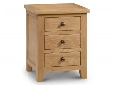 Julian Bowen Julian Bowen Marlborough 3 Drawer Oak Wooden Bedside Table (Assembled)