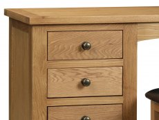 Julian Bowen Julian Bowen Marlborough Double Pedestal Oak Wooden Dressing Table (Assembled)