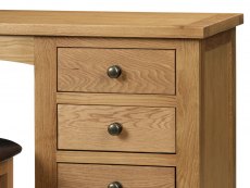 Julian Bowen Julian Bowen Marlborough Single Pedestal Oak Wooden Dressing Table (Assembled)