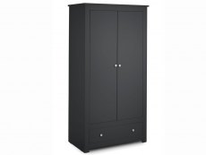 Julian Bowen Julian Bowen Radley Anthracite 2 Door 1 Drawer Double Wardrobe (Flat Packed)