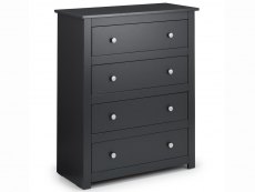 Julian Bowen Radley Anthracite 4 Drawer Chest of Drawers (Flat Packed)
