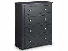 Julian Bowen Julian Bowen Radley Anthracite 4 Drawer Chest of Drawers (Flat Packed)