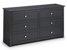 Julian Bowen Radley Anthracite 6 Drawer Chest of Drawers (Flat Packed)