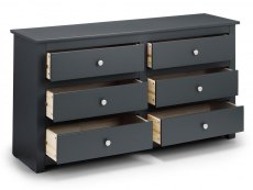 Julian Bowen Radley Anthracite 6 Drawer Chest of Drawers (Flat Packed)