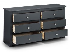 Julian Bowen Julian Bowen Radley Anthracite 6 Drawer Chest of Drawers (Flat Packed)