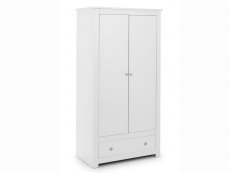 Julian Bowen Julian Bowen Radley Surf White 2 Door 1 Drawer Double Wardrobe (Flat Packed)