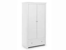 Julian Bowen Julian Bowen Radley Surf White 2 Door 1 Drawer Double Wardrobe