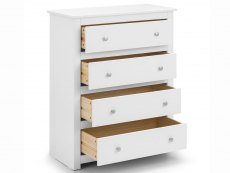 Julian Bowen Radley Surf White 4 Drawer Chest of Drawers (Flat Packed)
