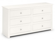 Julian Bowen Julian Bowen Radley Surf White 6 Drawer Chest of Drawers (Flat Packed)