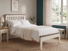 Julian Bowen Julian Bowen Salerno Two Tone Ivory and Oak Wooden Bed Frame