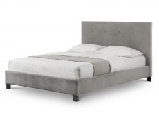 Julian Bowen Julian Bowen Shoreditch 4ft6 Double Grey Velvet Fabric Bed Frame