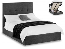 Julian Bowen Julian Bowen Sorrento 5ft King Size Grey Upholstered Fabric Ottoman Bed Frame