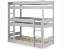 Julian Bowen Trio 3ft Dove Grey Triple Wooden Bunk Bed Frame