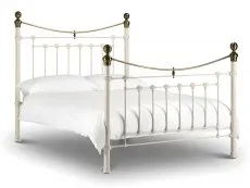 Julian Bowen Julian Bowen Victoria Ivory and Brass Metal Bed Frame