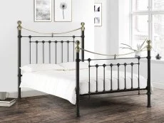 Julian Bowen Julian Bowen Victoria Satin Black and Brass Metal Bed Frame