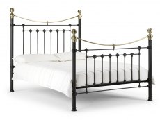 Julian Bowen Victoria 4ft6 Double Satin Black and Brass Metal Bed Frame