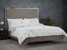 LPD LPD Berkeley 5ft King Size Mink Grey Velvet Upholstered Fabric Bed Frame