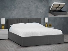 LPD LPD Berlin 4ft Small Double Silver Velvet Upholstered Fabric Ottoman Bed Frame