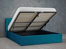LPD LPD Berlin 5ft King Size Teal Velvet Upholstered Fabric Ottoman Bed Frame
