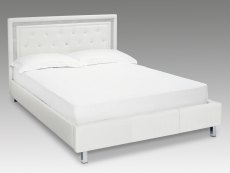 LPD LPD Crystalle 4ft6 Double White Upholstered Faux Leather Bed Frame