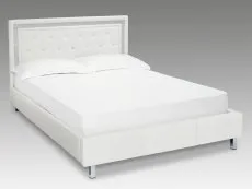 LPD LPD Crystalle 5ft King Size White Faux Leather Bed Frame