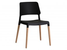 LPD LPD Fraser White Dining Table and 4 Louvre Black Chairs