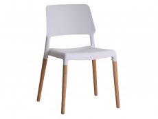 LPD LPD Fraser White Dining Table and 4 Riva White Chairs