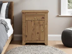 LPD LPD Havana Pine 1 Drawer Small Bedside Table