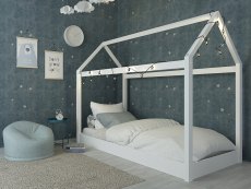 LPD LPD Hickory House Bed 3ft Single White Wooden Bed Frame