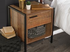 LPD LPD Hoxton Rustic 1 Drawer Small Bedside Cabinet (Flat Packed)