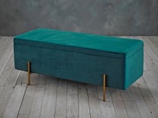LPD LPD Lola Teal Fabric Blanket Box (Assembled)