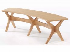 LPD LPD Malmo 190cm White Oak Round Dining Table and 4 Chairs Set with Bench