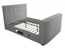 LPD LPD Mayfair 4ft6 Double Grey Upholstered Fabric TV Bed Frame