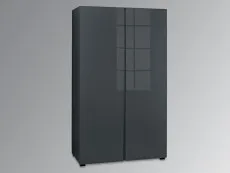 LPD LPD Puro Charcoal High Gloss 2 Door Double Wardrobe (Flat Packed)