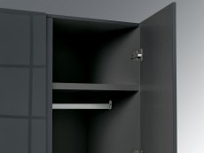 LPD Puro Charcoal High Gloss 2 Door Double Wardrobe (Flat Packed)