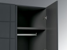 LPD LPD Puro Charcoal High Gloss 2 Door Double Wardrobe (Flat Packed)