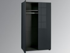 LPD LPD Puro Charcoal High Gloss 2 Door Double Wardrobe (Flat Packed)