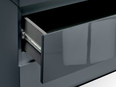 LPD Puro Charcoal High Gloss 2 Drawer Small Bedside Cabinet (Flat Packed)