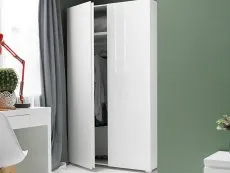 LPD Puro White High Gloss 2 Door Double Wardrobe (Flat Packed)