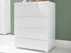 LPD LPD Puro White High Gloss 4 Drawer Chest of Drawers