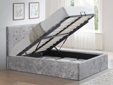 LPD LPD Rimini 4ft6 Double Silver Crushed Velvet Glitz Upholstered Fabric Ottoman Bed Frame