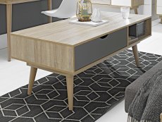 LPD LPD Scandi Oak and Grey Coffee Table (Flat Packed)