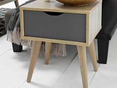LPD LPD Scandi Oak and Grey Lamp Table (Flat Packed)