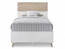 LPD Stockholm 3ft Single White and Oak Wooden Bed Frame