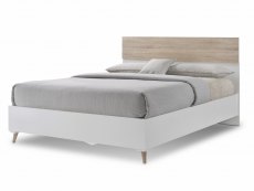 LPD Stockholm 4ft6 Double White and Oak Wooden Bed Frame