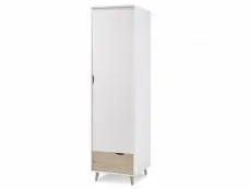 LPD LPD Stockholm White and Oak 1 Door Single Wardrobe