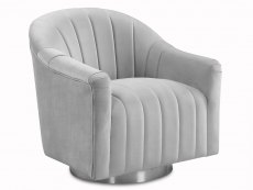 LPD LPD Tiffany Silver Upholstered Fabric Swivel Chair
